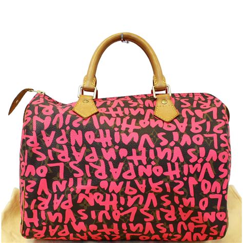 pink graffiti louis vuitton bag